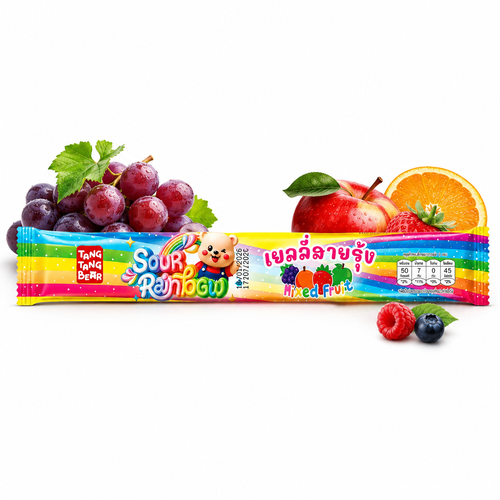 Bala Acida Arco Iris Sabor Frutas Mista