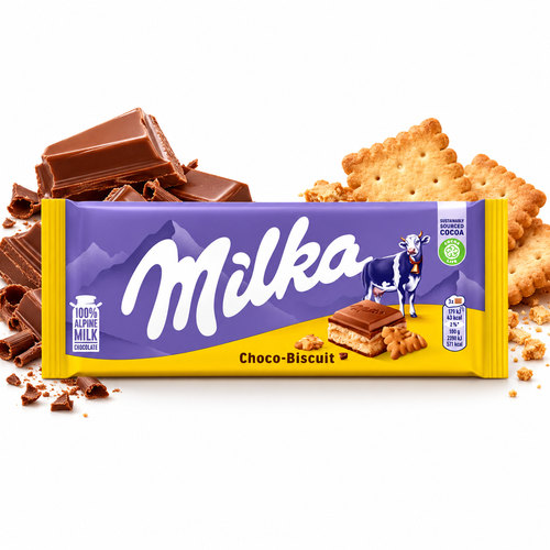 Barra De Chocolate Milka Creme e Biscoit 100G