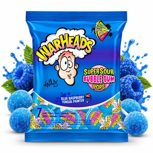 Warheads Pops Blue Raspberry 105G