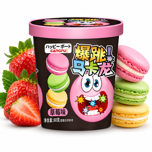 Popping Candy Macarons Strawberry 80G